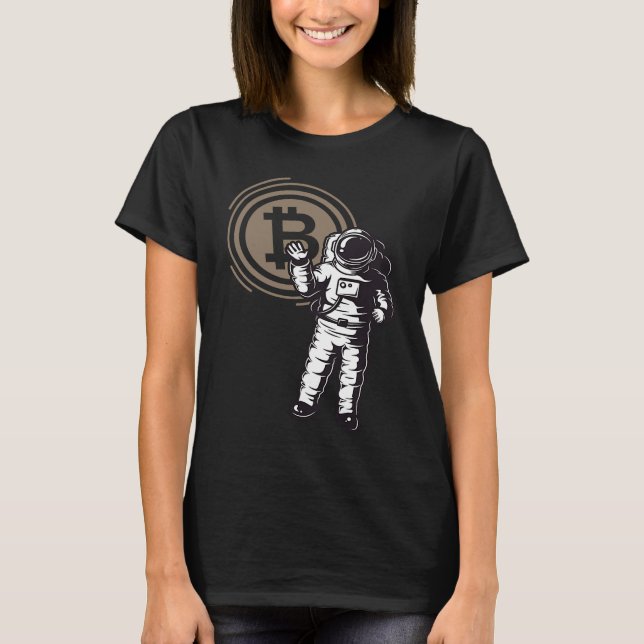 Bitcoin Astronaut  Cryptocurrency   BTC Crypto T-Shirt (Vorderseite)