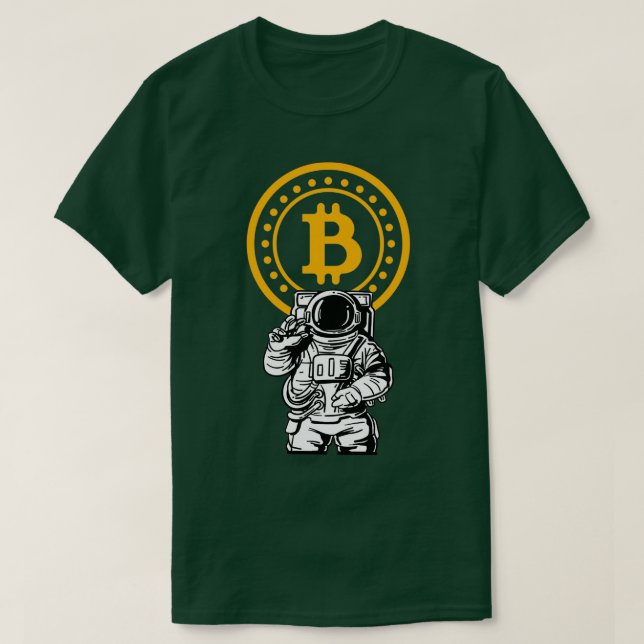 Bitcoin Astronaut Weltraumatronin Hodling Moon T-Shirt (Design vorne)