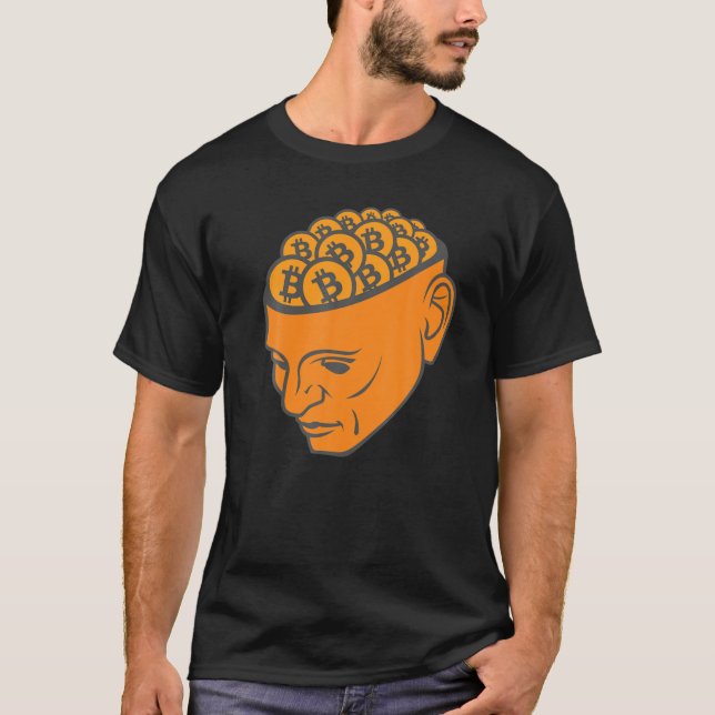 Bitcoin auf der Brain Kryptowährung Apparel Crypto T-Shirt (Vorderseite)