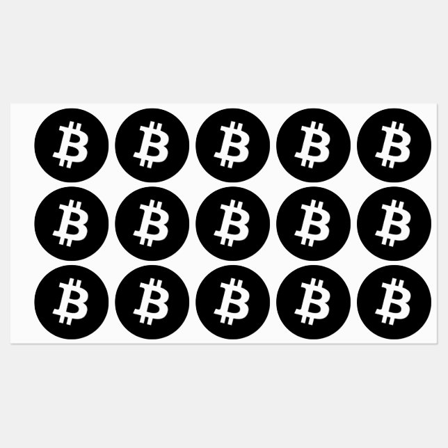 Bitcoin-Aufkleberbogen Etiketten (Blatt)