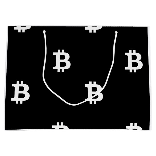 Bitcoin B Cool große Geschenktasche Geschenktüte (Vorderseite)