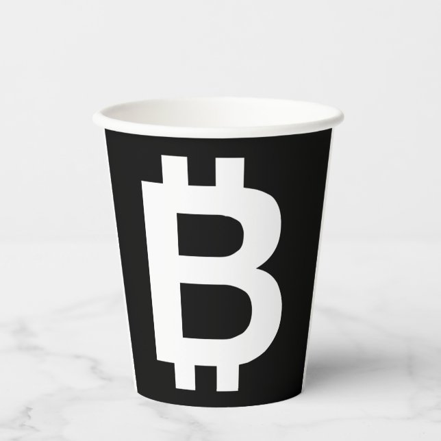 Bitcoin B Cool Paper Cups Pappbecher (Vorderseite)