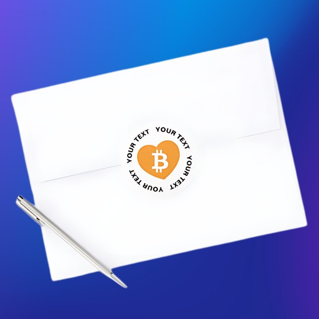 Bitcoin B im Herzen Runder Aufkleber (Von Creator hochgeladen)