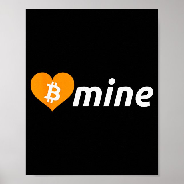Bitcoin B Meins Kryptowährung Valentinstag Btc  Poster (Vorne)