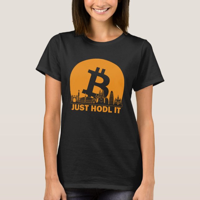 Bitcoin Barcelona Skyline  Barcelona Bitcoin Maxim T-Shirt (Vorderseite)