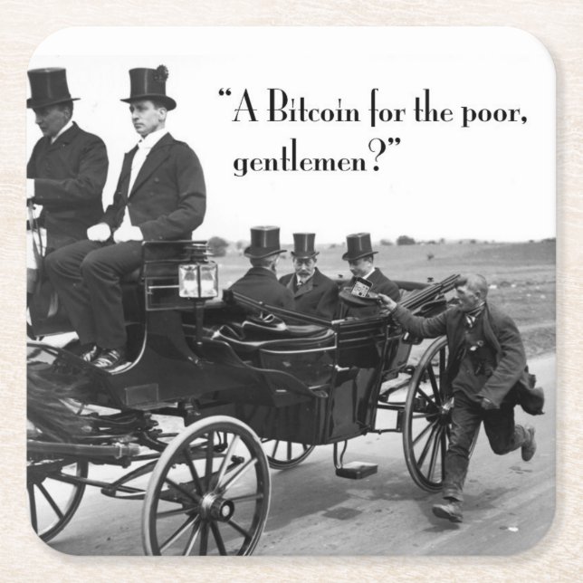 Bitcoin Beggar Rechteckiger Pappuntersetzer (Vorderseite)