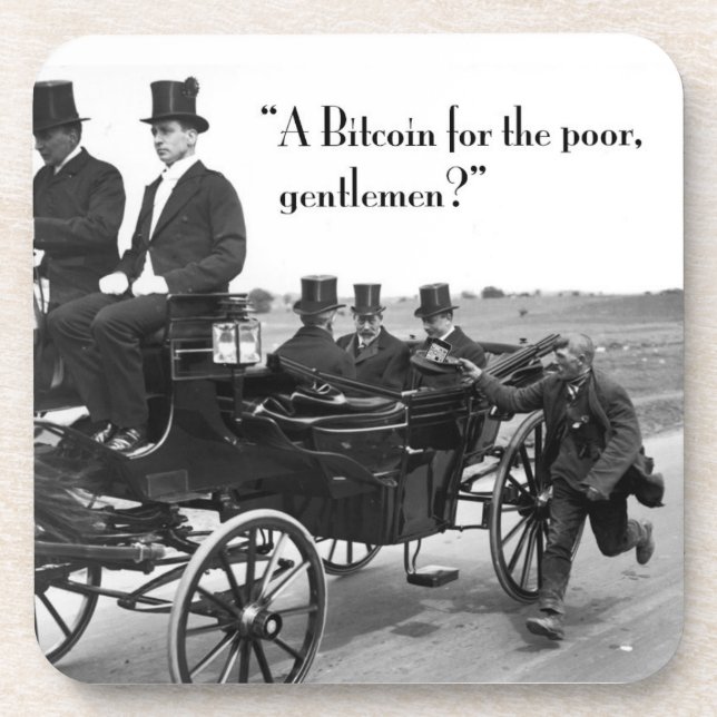 Bitcoin Beggar Untersetzer (Vorderseite)