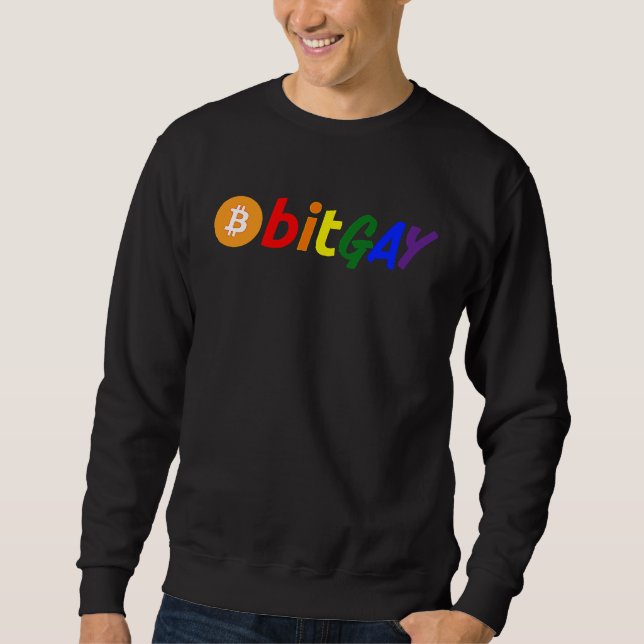 Bitcoin Bitgay Pride themed mens kids women unisex Sweatshirt (Vorderseite)