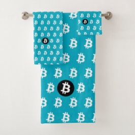 Bitcoin Blau Badhandtuch Set