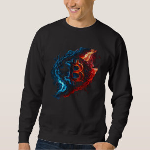 Bitcoin Blaue Flammen Btc Coin Crypto Vintage Cryp Sweatshirt