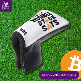 Bitcoin BLEIBE HUMBLE STACK SATS Krypto Golf Headcover