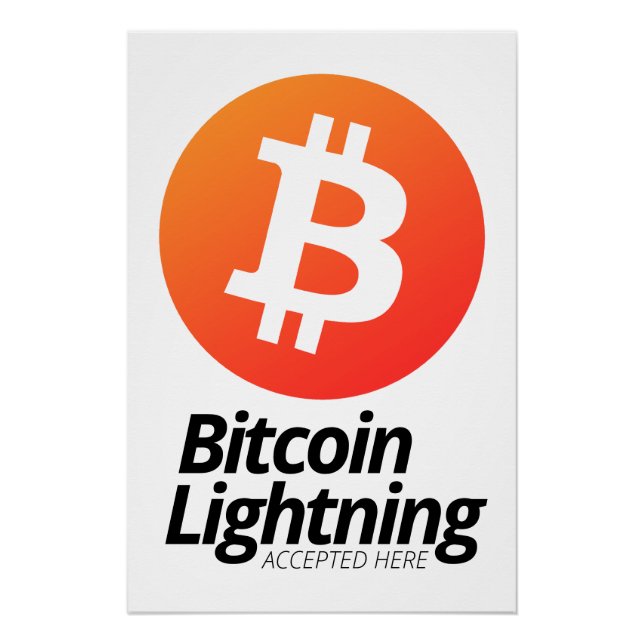 Bitcoin-Blitz hier akzeptiert Poster (Vorderseite)