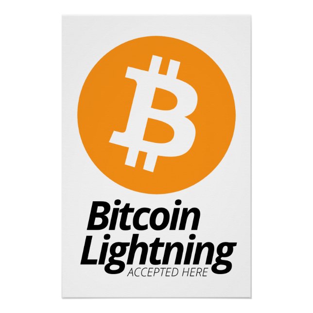 Bitcoin-Blitz hier akzeptiert Poster (Vorderseite)