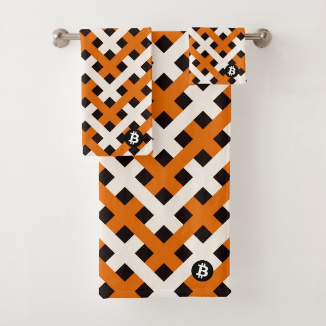 Bitcoin Blockchain (Stil 2) Badhandtuch Set (Insitu)