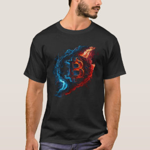 Bitcoin Blue Flames Btc Coin Crypto Vintag Crypto T-Shirt