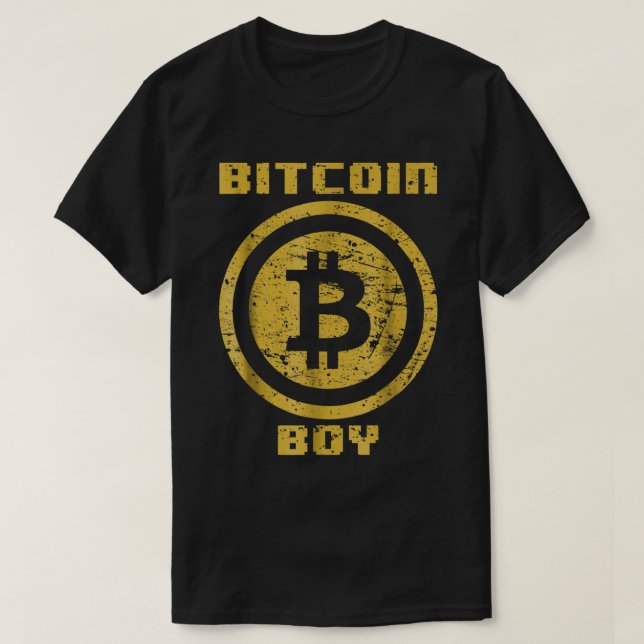 Bitcoin Boy Crypto Grunge Design T-Shirt (Design vorne)