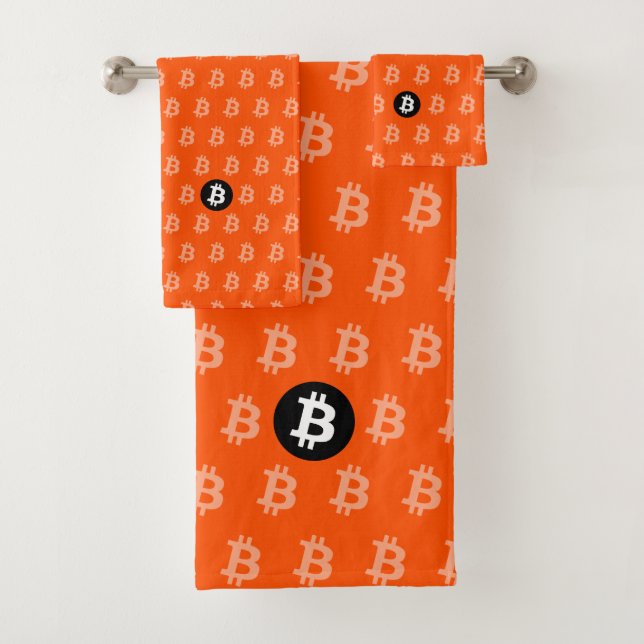 Bitcoin Bright Orange (Style 2) Badhandtuch Set (Insitu)