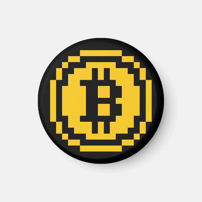 Bitcoin BTC 8-Bit-Logo | Magnet (Vorne)