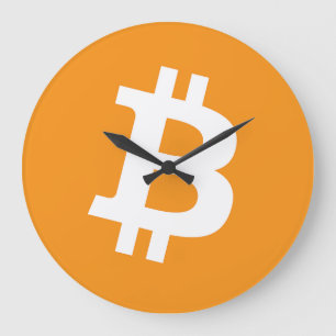 Bitcoin (BTC) Classic Orange Logo Große Wanduhr