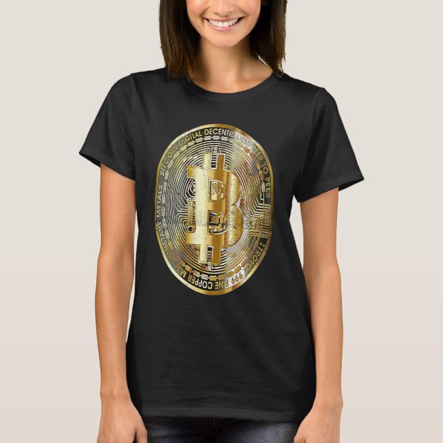 Bitcoin BTC Golden Coin Blockchain Crypto Currency T-Shirt (Vorderseite)