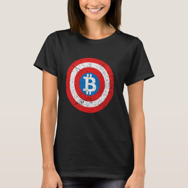 Bitcoin BTC Münze Mond Bitcoin Krypto Kryptowährun T-Shirt (Vorderseite)