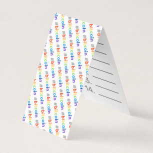 Bitcoin #BTC Rainbow Design Seed Card Visitenkarten