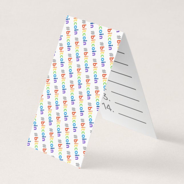 Bitcoin #BTC Rainbow Design Seed Card Visitenkarten (Vorderseite)