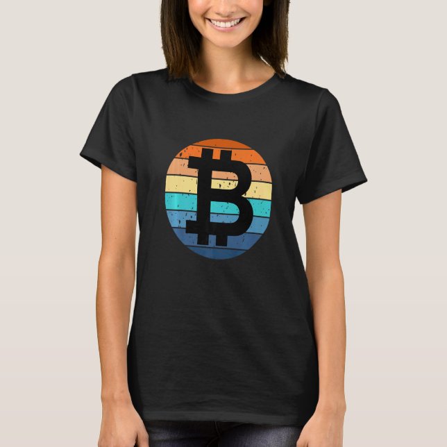 Bitcoin Btc Sunset Crypto Meme Hodl Kryptowährung T-Shirt (Vorderseite)