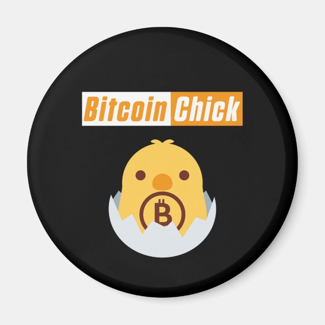 Bitcoin Chick Crypto BTC Kryptowährung Minengesche Magnet (Vorne)