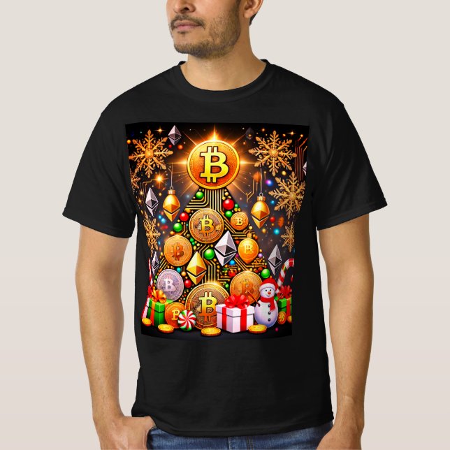 Bitcoin Christmas Tree T-Shirt (Vorderseite)