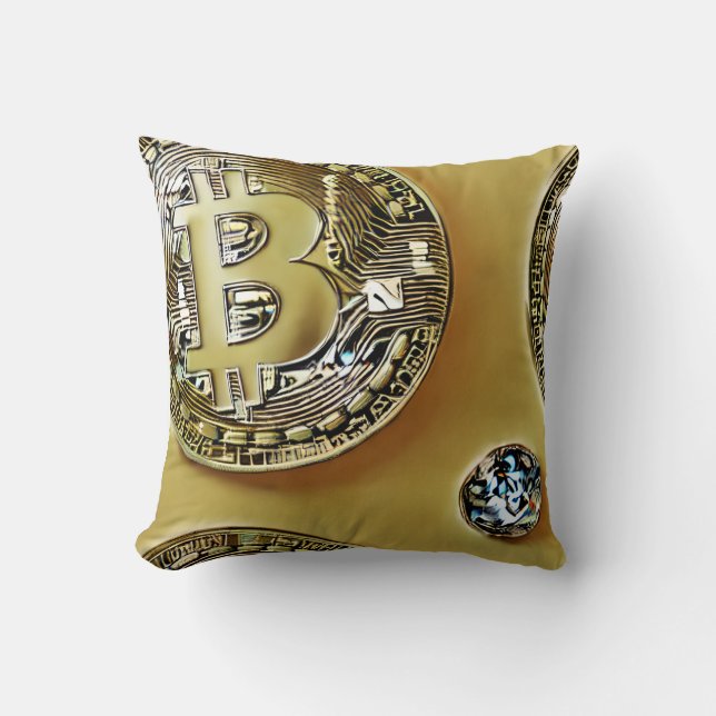 Bitcoin Coins Kissen (Vorderseite)