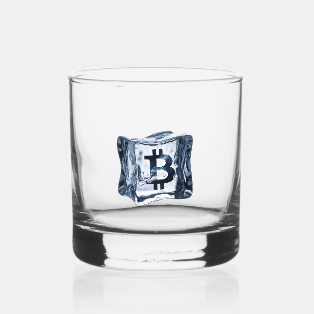 Bitcoin Cold Storage (Style: 1) Whiskyglas (Vorderseite)