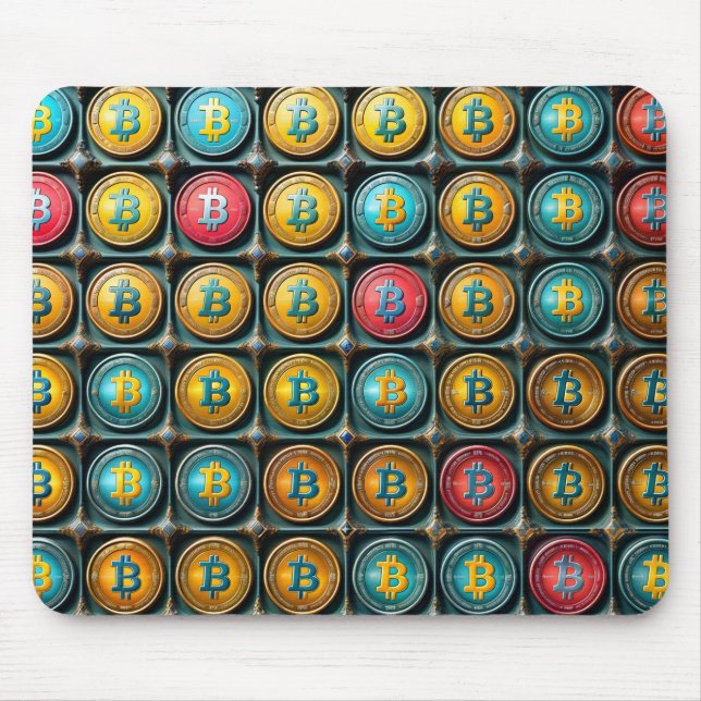 Bitcoin Coloring Currency Set innerhalb eines Komp Mousepad (Vorne)