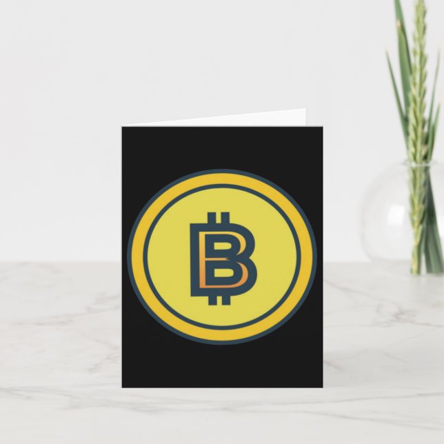 Bitcoin Crypto Design Sticker Karte (Vorderseite)