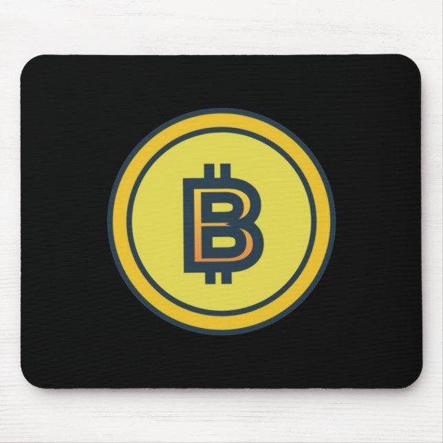 Bitcoin Crypto Design Sticker Mousepad (Vorne)