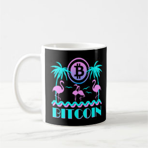 Bitcoin Crypto Retro 80er Flamingo Kaffeetasse