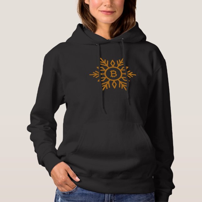 Bitcoin Crypto Snowflake Christmas Hoodie (Vorderseite)