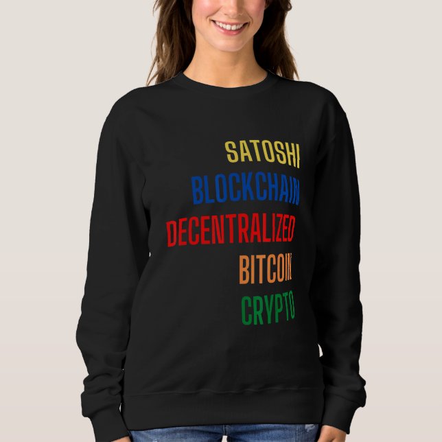Bitcoin Cryptocurrency Crypto Satoshi Nakamoto Blo Sweatshirt (Vorderseite)