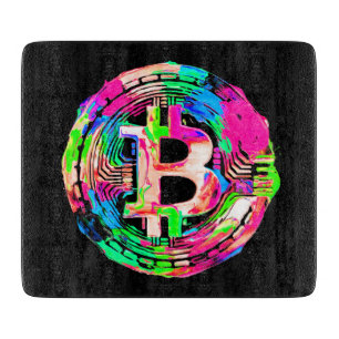 "Bitcoin Cypherpunk"-Ölgemälde Schneidebrett