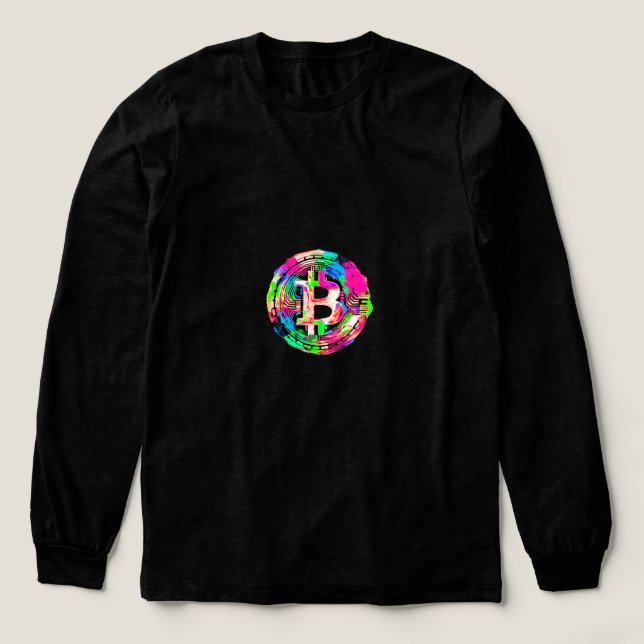 "Bitcoin Cypherpunk"-Ölgemälde Tri-Blend Shirt (Design Vorderseite)