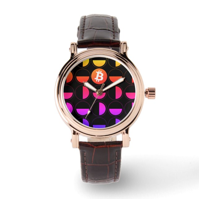 Bitcoin Designer Armbanduhr (Vorderseite)