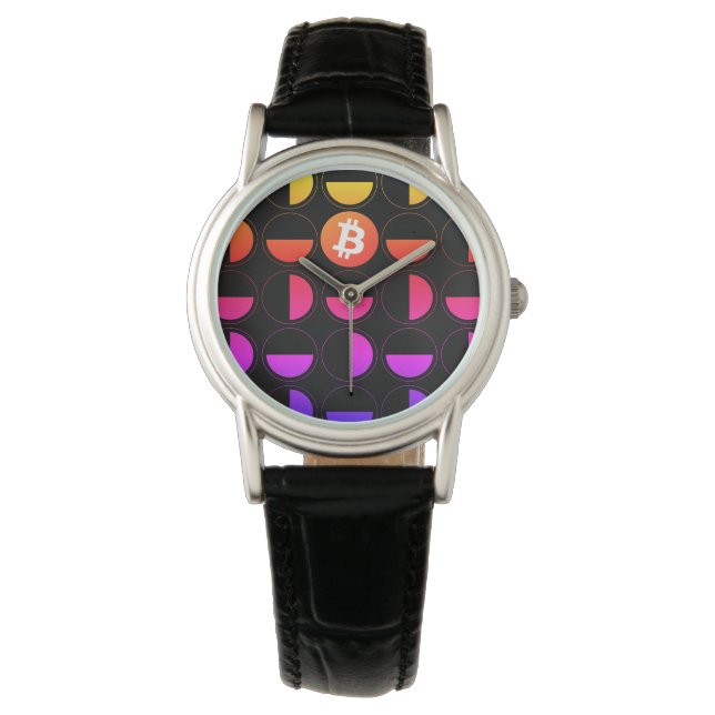 Bitcoin Designer Armbanduhr (Vorderseite)