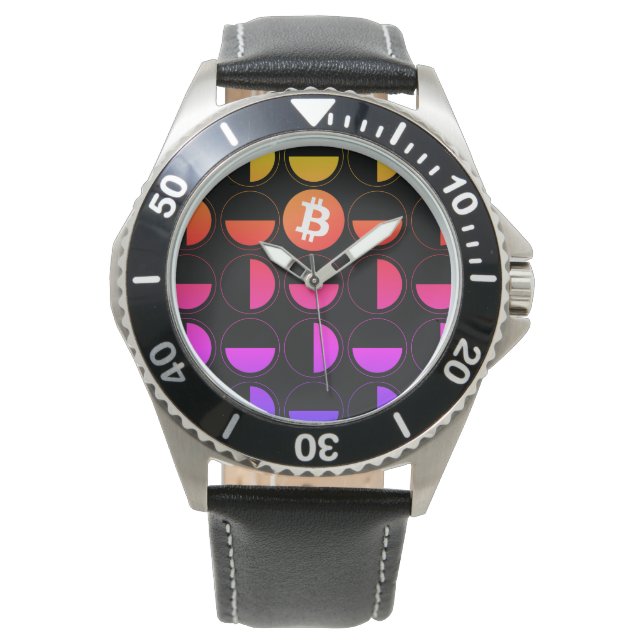 Bitcoin Designer Armbanduhr (Vorderseite)