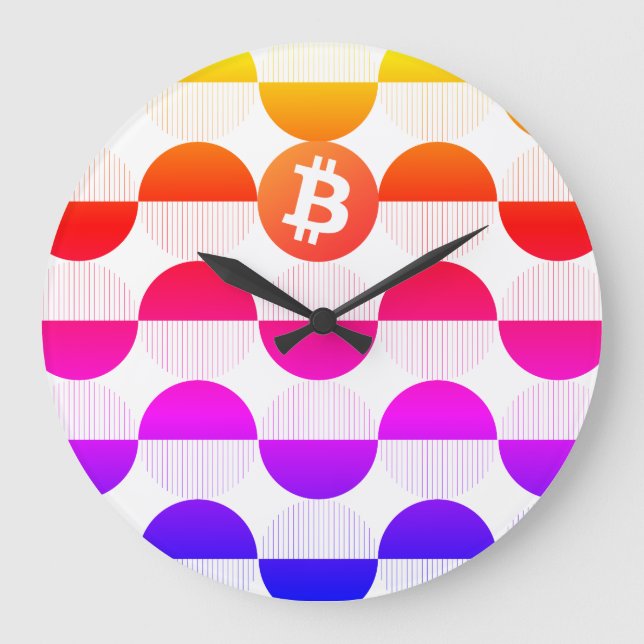 Bitcoin Designer Große Wanduhr (Vorderseite)