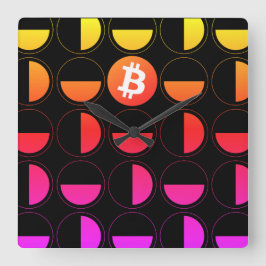 Bitcoin Designer Quadratische Wanduhr