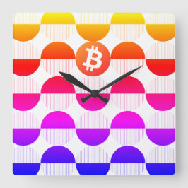 Bitcoin Designer Quadratische Wanduhr