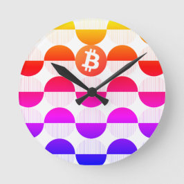 Bitcoin Designer Runde Wanduhr