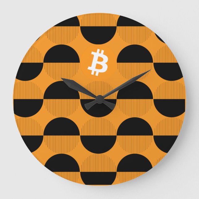 Bitcoin Designer Watch Große Wanduhr (Vorderseite)