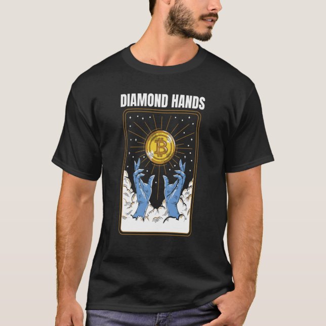Bitcoin Diamond Hand Meme Crypto Hodl WSB T-Shirt (Vorderseite)