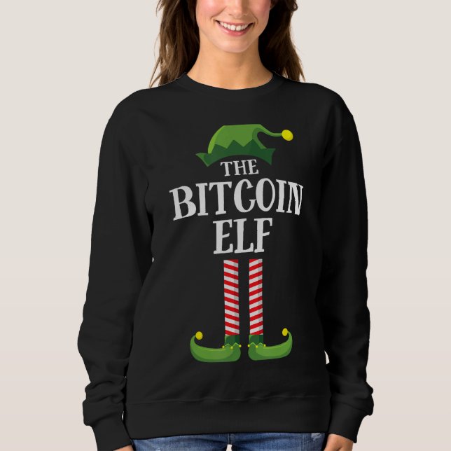 Bitcoin Elf Matching Family Group Weihnachts-Party Sweatshirt (Vorderseite)